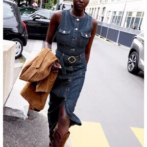 Belted denim Dress  Zara